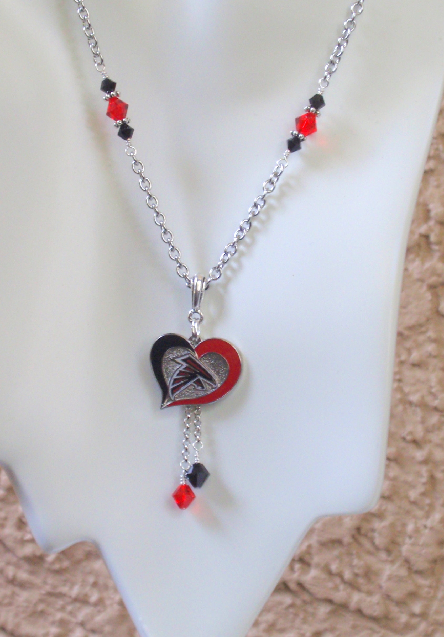 Atlanta Falcons Red and Black Crystal Women's Charm - Etsy