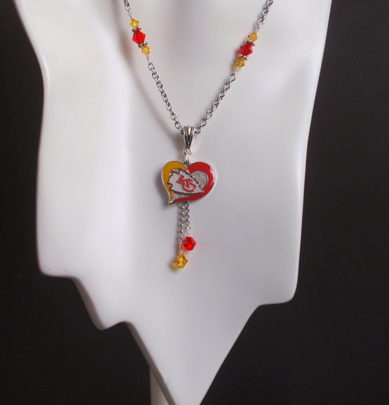 Kansas City Chiefs Red and Gold Crystal Women's Charm - Etsy