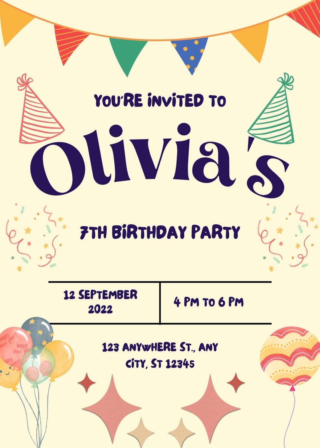 Birthday Party Template Download Etsy