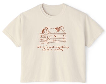 Cowboy Vibes Boxy Tee | Casual Summer Shirt | Western Vintage T-Shirt | Perfect Gift for Cowgirl | Country Music Lovers | Ranch Wear