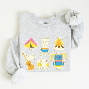 Camping Sweatshirt, Cozy Outdoor Apparel, Hiking Gear, Adventure Hoodie for Nature Lovers, Unisex Pullover, Gift for Her