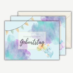 6x/9x/12x EINLADUNGSKARTEN inkl. Umschläge für Kindergeburtstag mit Dinosaurier-Motiv; Geburtstagseinladung Dino für Jungs und Mädchen