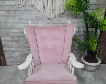 カスタムロッキングチェアクッションセット：ウィングバック、グライダー、ポーチ - PES+コットン