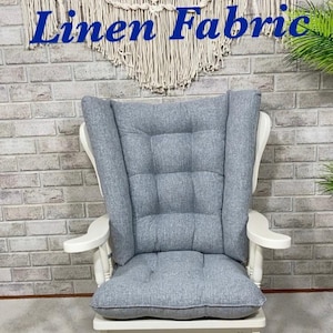 Wingback Rocking Chair Cushion | Glider Cushion | Chair Pad |Rocker Cushion | Rocker Cushion | Porch Chair Cushion| Linen Chair Pad