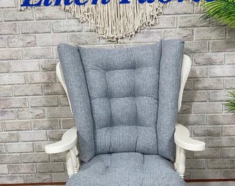 Wingback Rocking Chair Cushion | Glider Cushion | Chair Pad |Rocker Cushion | Rocker Cushion | Porch Chair Cushion| Linen Chair Pad
