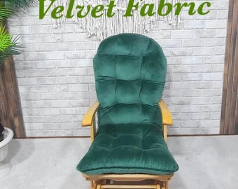 Round Top Rocking Chair Cushion | Glider Cushion | Chair Pad | Rocker Cushion With Round Top | Porch Chair Cushion | Velvet Chair Pad
