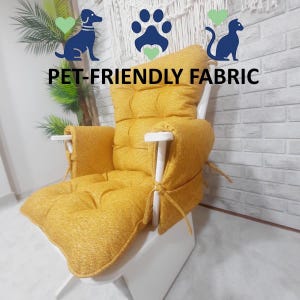 Pet Friendly Fabric Rocking Chair Cushion / Rocker Cushion / Porch Chair Cushion / Glider Chair Cushion / Chair Cushions for dogs and cats