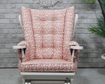 Custom Rocking Chair Cushion Set: Wingback Glider Pad, Porch Decor