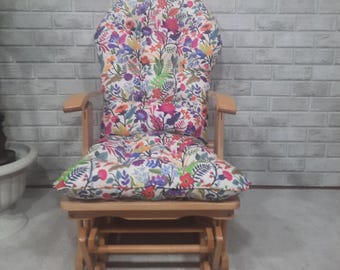 Handcrafted Rocking Chair Cushion: Cotton Blend, Custom Fit