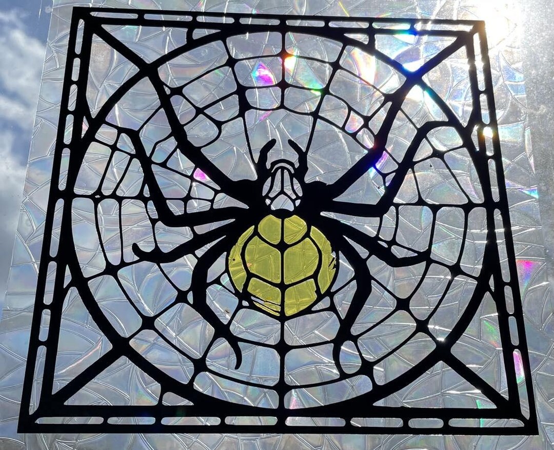 Stained Glass Inspired Spider: Rainbow-casting Window Cling. - Etsy