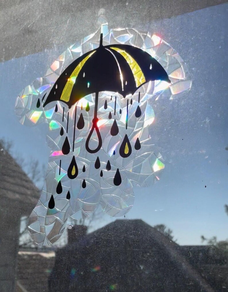 Rain/umbrella: Rainbow-casting Window Cling. Add a Touch of Radiance to ...