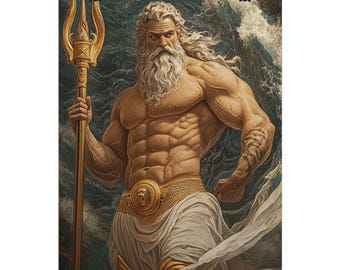 Poseidon Poster: Michelangelo-Inspired Greek God Wall Art