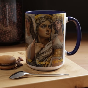 Olympian Goddesses Coffee Mug, Mythology Coffee Mug, Hera, Athena, Artemis, Aphrodite, Hestia, Demeter, Mythical Tea Mug, Greek Mythology