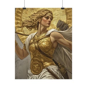Greek Goddess Artemis Poster: Michelangelo Style Giclée Print