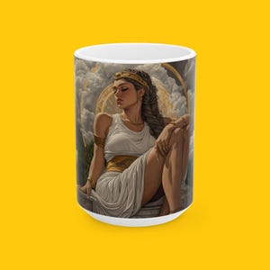 Hestia Ceramic Mug, Goddess of the Hearth and Home, Michelangelo Inspired Coffee Cup, Greek Olympian Goddess Tea Mug, Kitchen Decor Gift