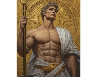 Apollo Poster: Greek God of the Sun, Michelangelo Style Art Print