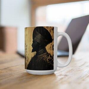 Suleiman the Magnificent Mug: Ottoman Empire Black Gold Portrait