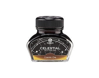 Cosmic Ore - Octopus Glitter Ink for Fountain Pens / Shimmering - Brown with copper shimmer - 30 ml, 10 ml and 4 ml ink samples