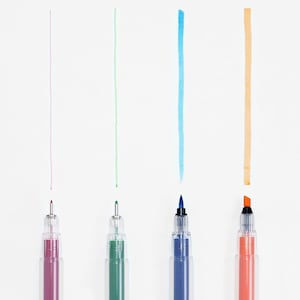Kakimori Fineliner - Kleurlinerkit in 0,3 mm, 0,5 mm en marker - navulbare fineliner en penseelpen