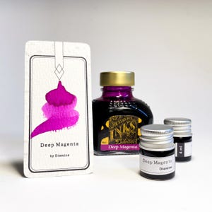 Diep magenta inkt van Diamine - 80 ml inktfles en 4 ml monster voor kalligrafie, vulpen, kunst, schrijven