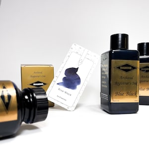 Tinta segura para documentos Diamine Blue-Black - 30 ml o 100 ml - Tinta registradora de archivos