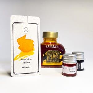 Sunshine Yellow Ink van Diamine - 80 ml inktfles en 4 ml monster voor kalligrafie, vulpen, kunst, schrijven