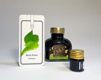 Kelly Green Ink van Diamine - 80 ml inktfles & 4 ml monster voor kalligrafie, vulpen, kunst, schrijven