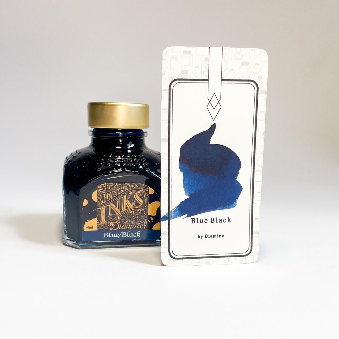 Standard Ink Blue Black Standard Ink by Diamine 80 Ml Ink Bottle and Ink Sample - Etsy