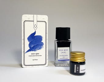Pilot iroshizuku asa-gao paars-blauw - inktpotje 15 ml en 4 ml inktmonster