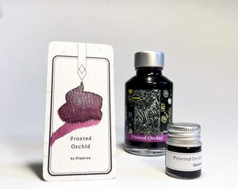 Frosted Orchid Shimmering Ink van Diamine - als 4ml inktmonster en 50ml inktpot - Paarse inkt voor vulpennen met shimmer