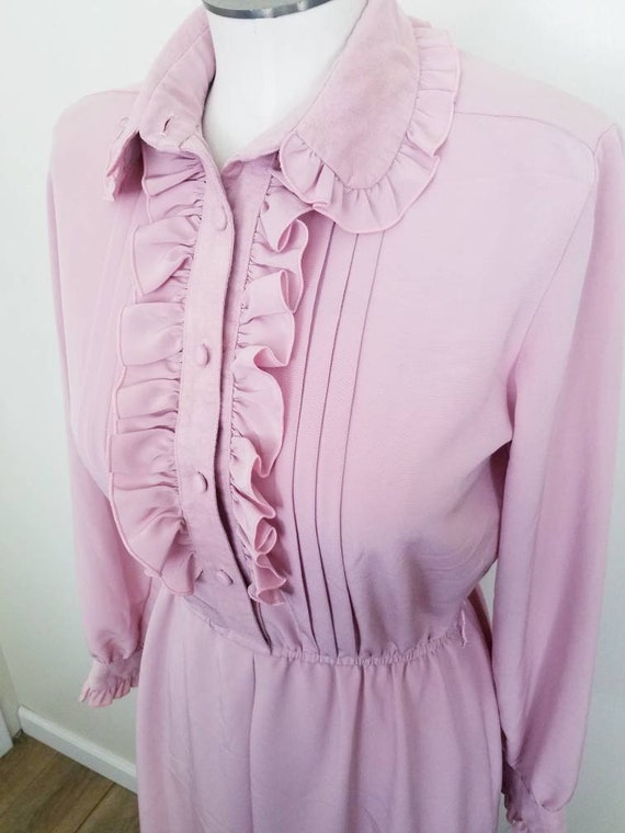 pink ruffle top dress