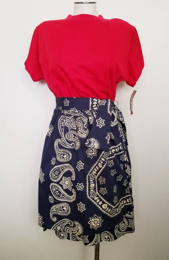 Vintage NWT 80s does 60s Red White and Blue Banda… - image 1