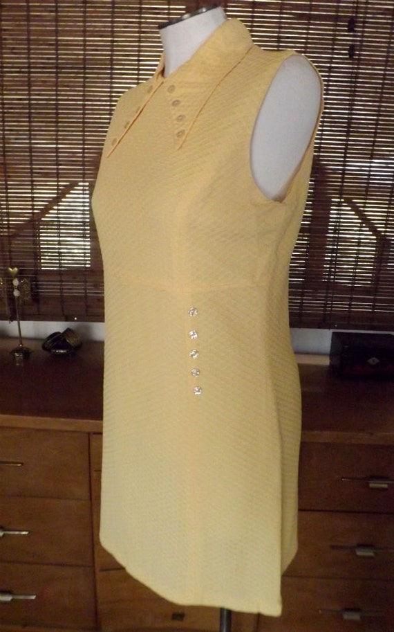 Vintage 60s Buttercup Yellow  Mini Scooter gogo d… - image 2