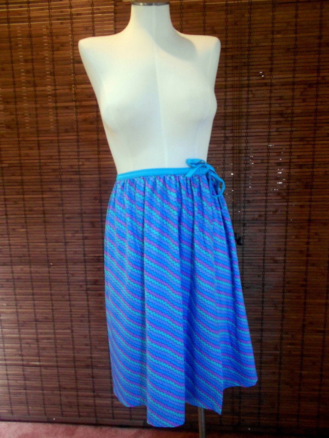 Vintage Turquoise and Lavender Zig Zag Disco Midi Wrap Skirt Etsy