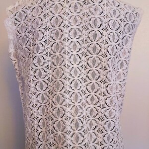 Vintage 50s Cream Lace Sleeveless Button-down Blouse M image 7