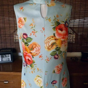 Vintage 60s-70s High Neck Sky Blue Spring Floral Burst Peek A - Etsy