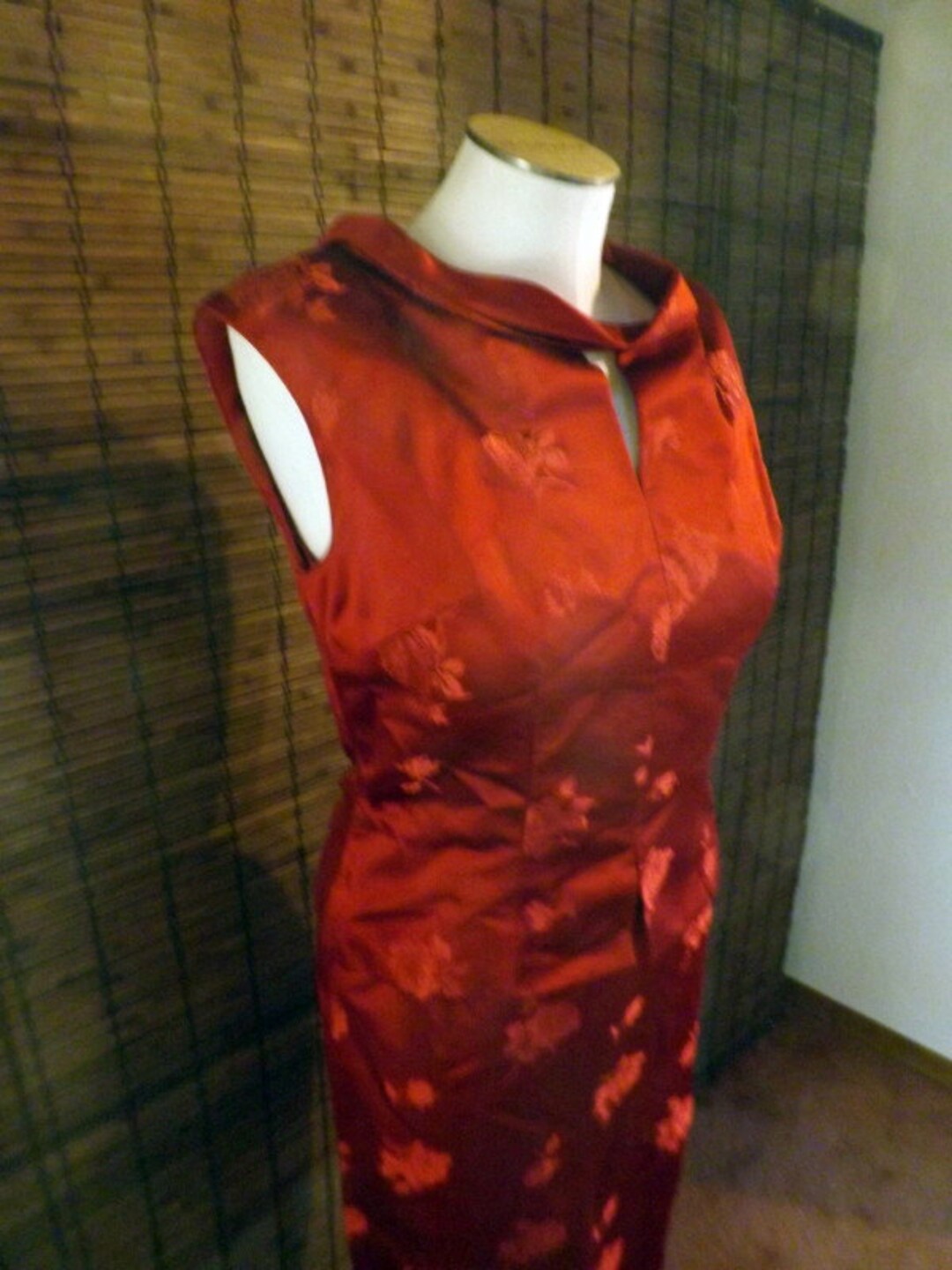 Vintage 60s Red Wine Cheongsam Mad Men Style Two Piece Wiggle - Etsy