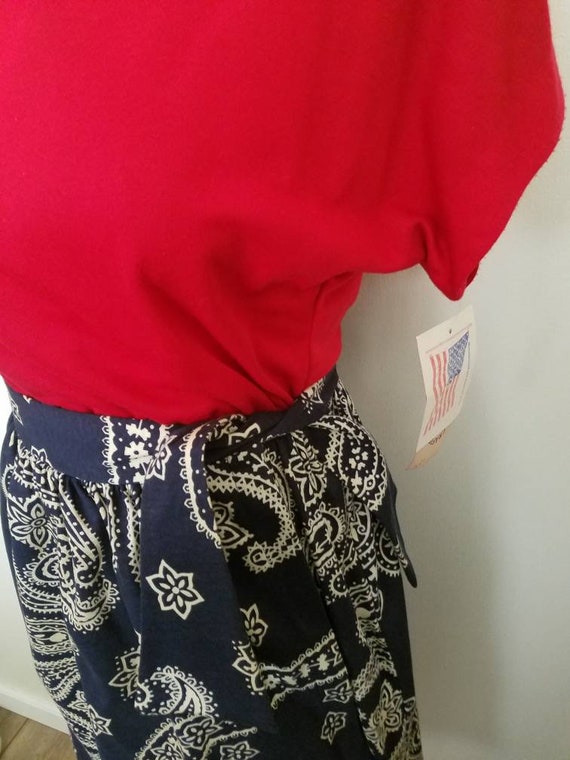 Vintage NWT 80s does 60s Red White and Blue Banda… - image 2