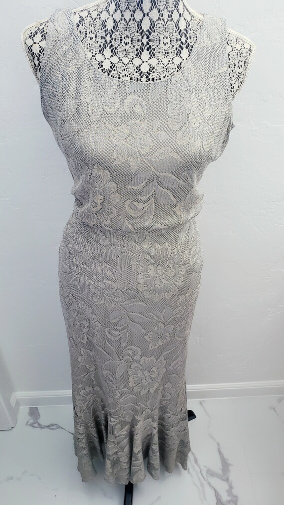 Vintage 90s Sliver and Gold Crochet Lace 3pc Merma