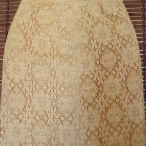 Vintage 70s Beige Lace Skirt and Sheer lace blazer suit S Free Shipping image 3