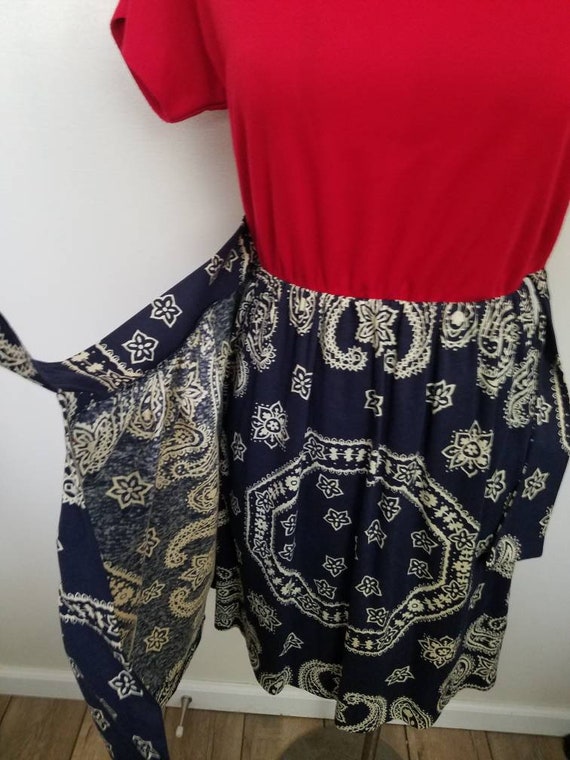 Vintage NWT 80s does 60s Red White and Blue Banda… - image 7