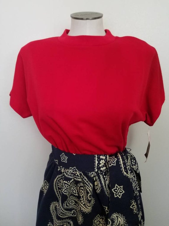 Vintage NWT 80s does 60s Red White and Blue Banda… - image 3