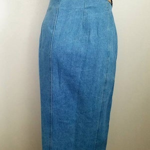 Vintage 90s western denim Wrap MIDI Skirt M image 6