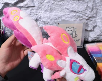 Monster Hunter Rise Mizutsune Plush Doll MHR Kuscheltier Bubble Fox Dragon Soft Spielzeug Geburtstag Urlaub ideal Gamer Fans Geschenk für Sie