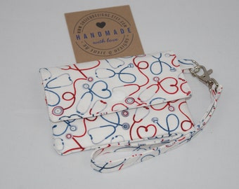 Women's Small Simple Wristlet/Wallet, Medical/Nurse inspired