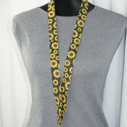 Sunflower Lanyard ID Holder Sunflower Gifts Cute Lanyard Etsy