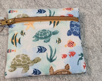 Keyring Zipper Pouch, Turtles