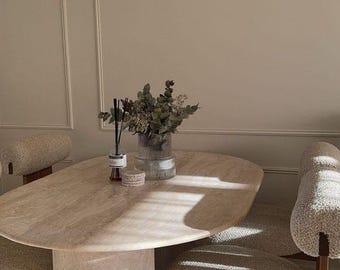 Travertine Marble Dining Table