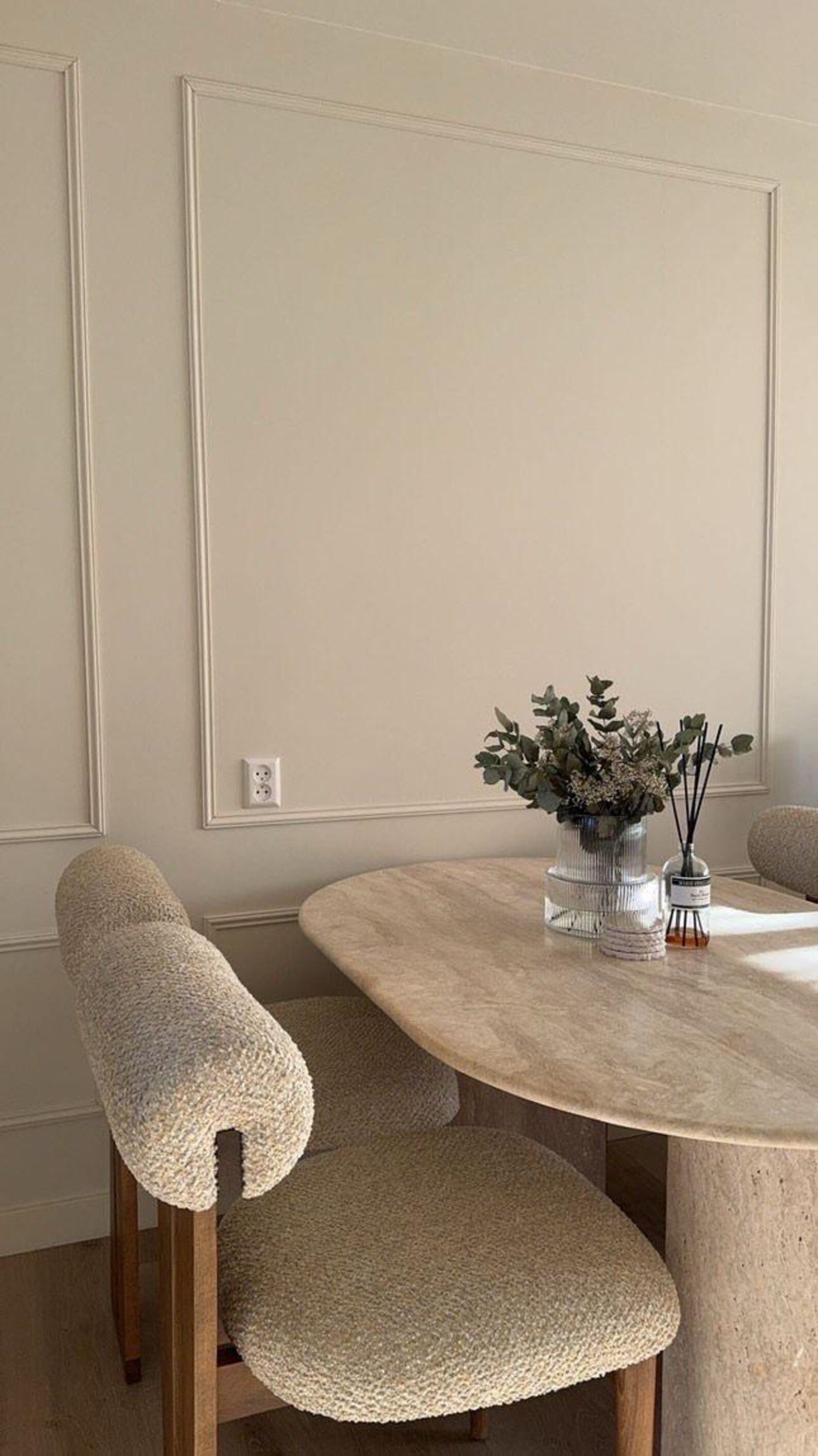View of Travertine Marble Dining Table - Etsy