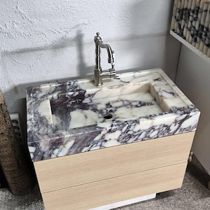 Calacatta Viola Marble Washbasin, Powder Room Sink, Custom Order Sink,- Custom Marble - Coffee Table